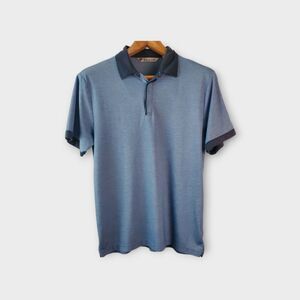 Travis Mathew Golf Polo Men's Large Blue Pinehurst 1895 Golfer Athletic Stretch